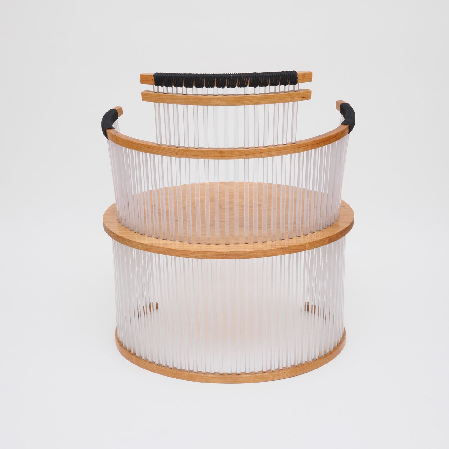 35 Cherry and Polycarbonate Chair with Black Trim I