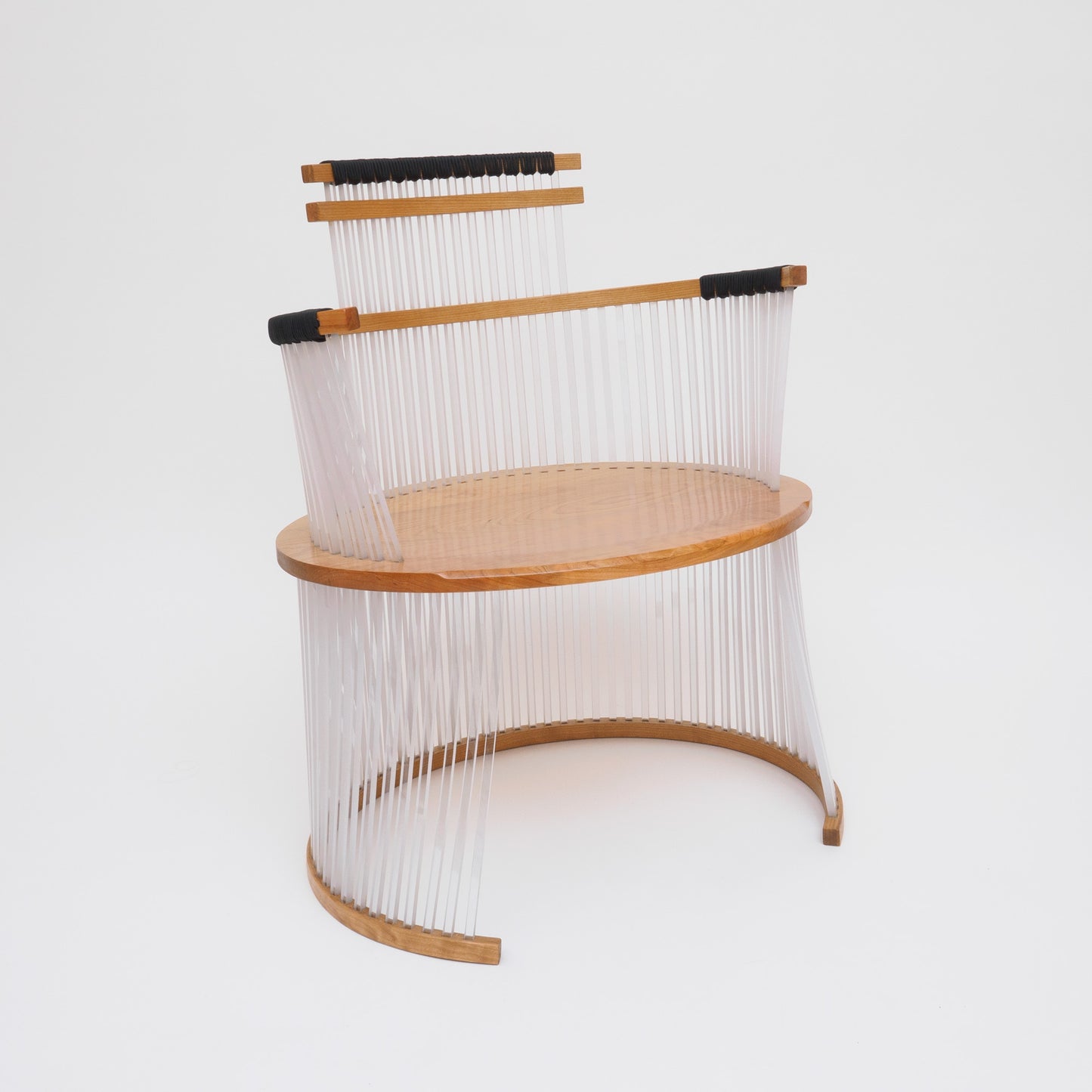 36 Cherry and Polycarbonate Chair with Black Trim II