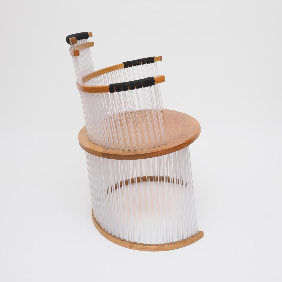 Chair 36 36 Cherry and Polycarbonate Chair with Black Trim II – Visible Brilliance
