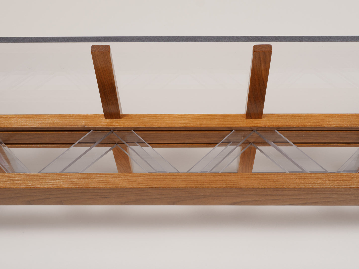 38 Airy Cherry and Polycarbonate Display Shelf