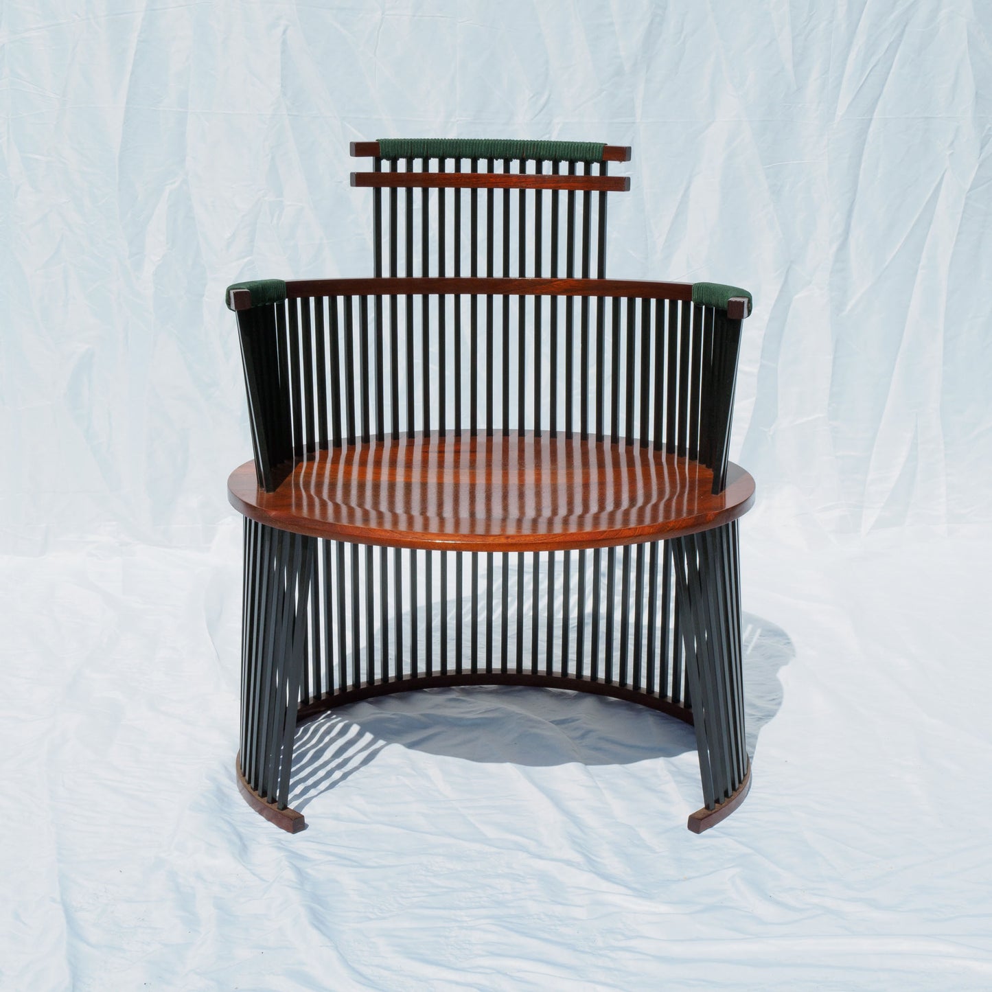 27 Brazilian Cherry and Ebonized Walnut Chair with Green Trim