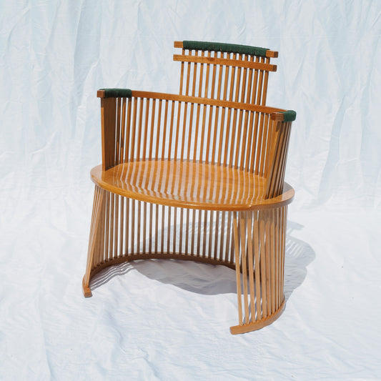 28 Cherry Chair with Green Trim and Abalone Inlay