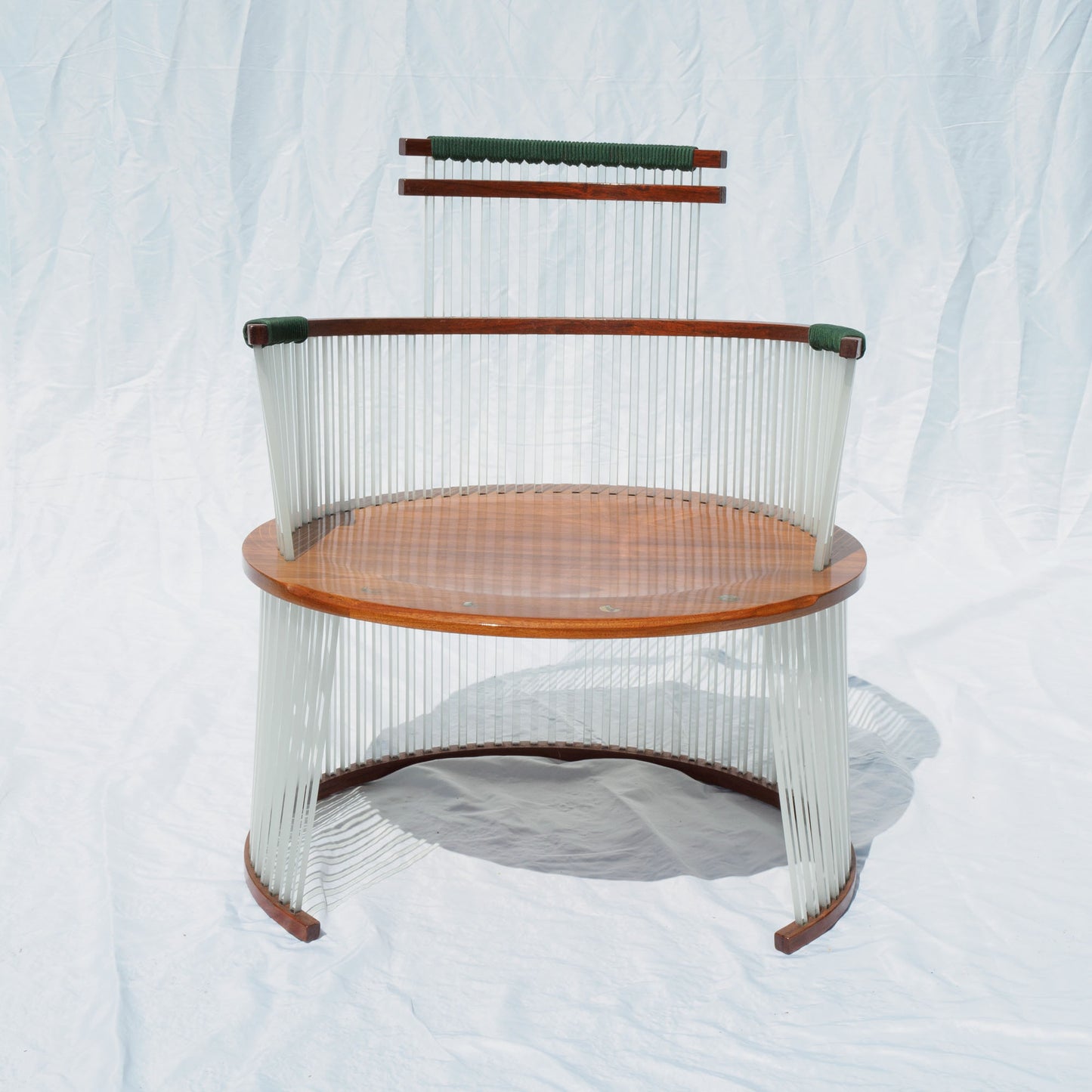 30 African Mahogany and Polycarbonate Chair