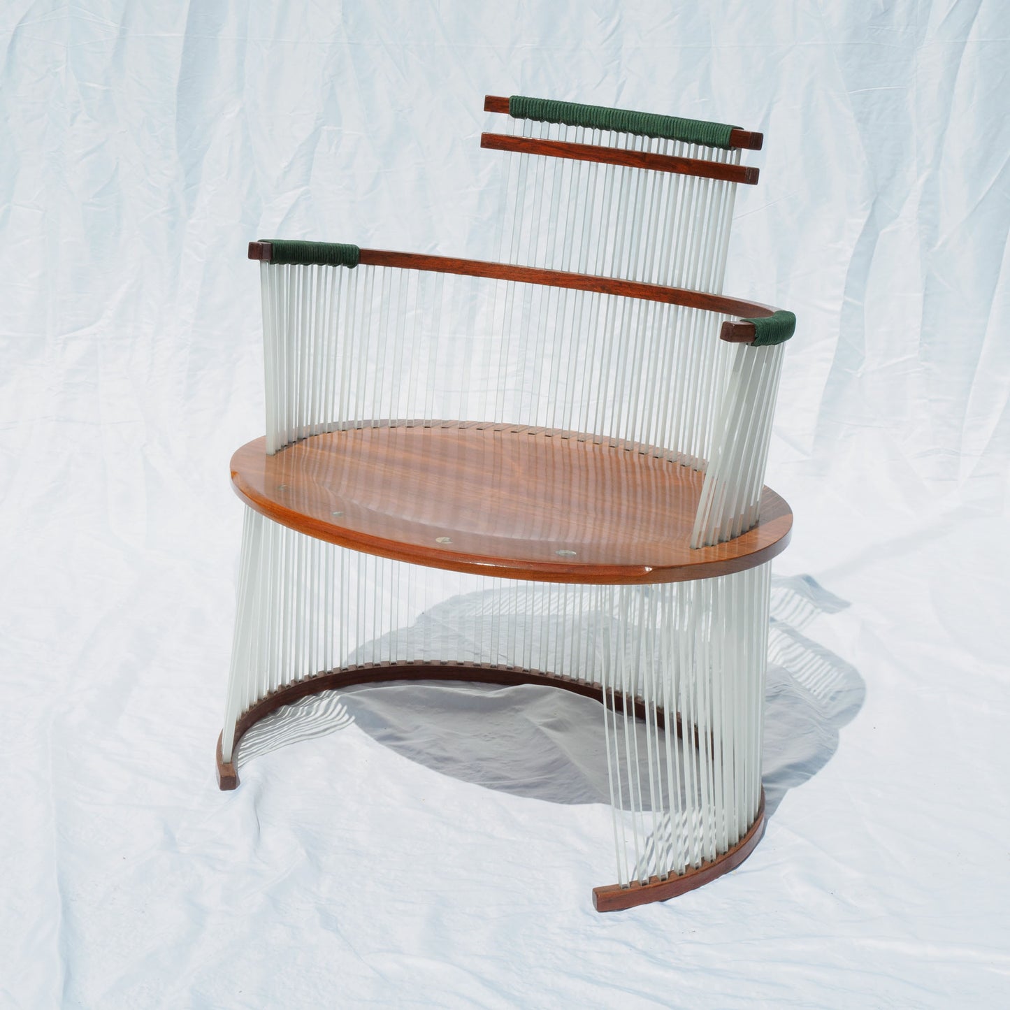 30 African Mahogany and Polycarbonate Chair