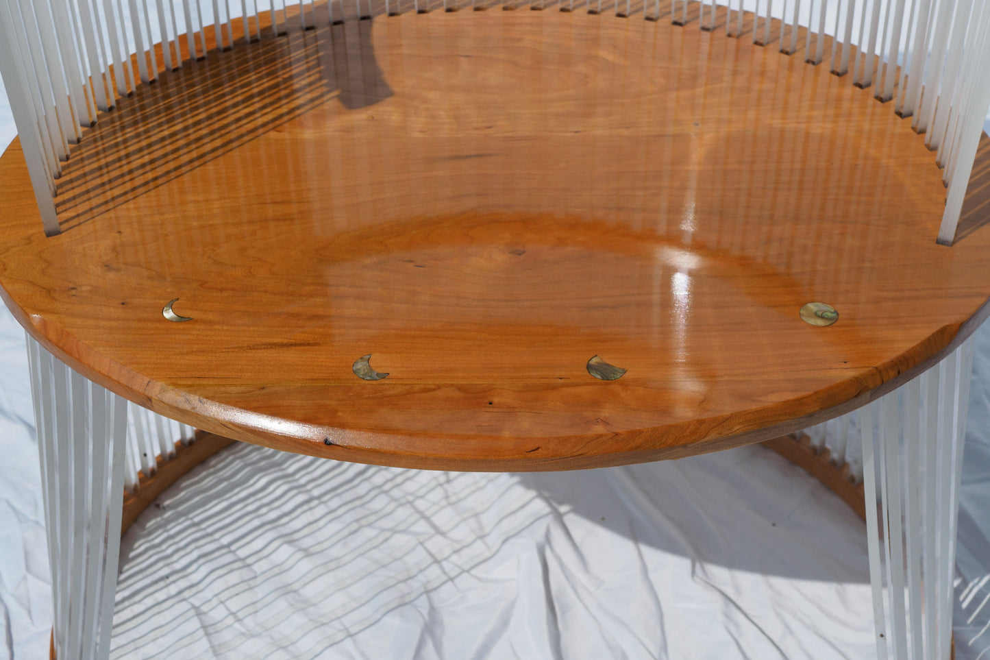 33 Cherry and Polycarbonate Chair with Abalone Inlay