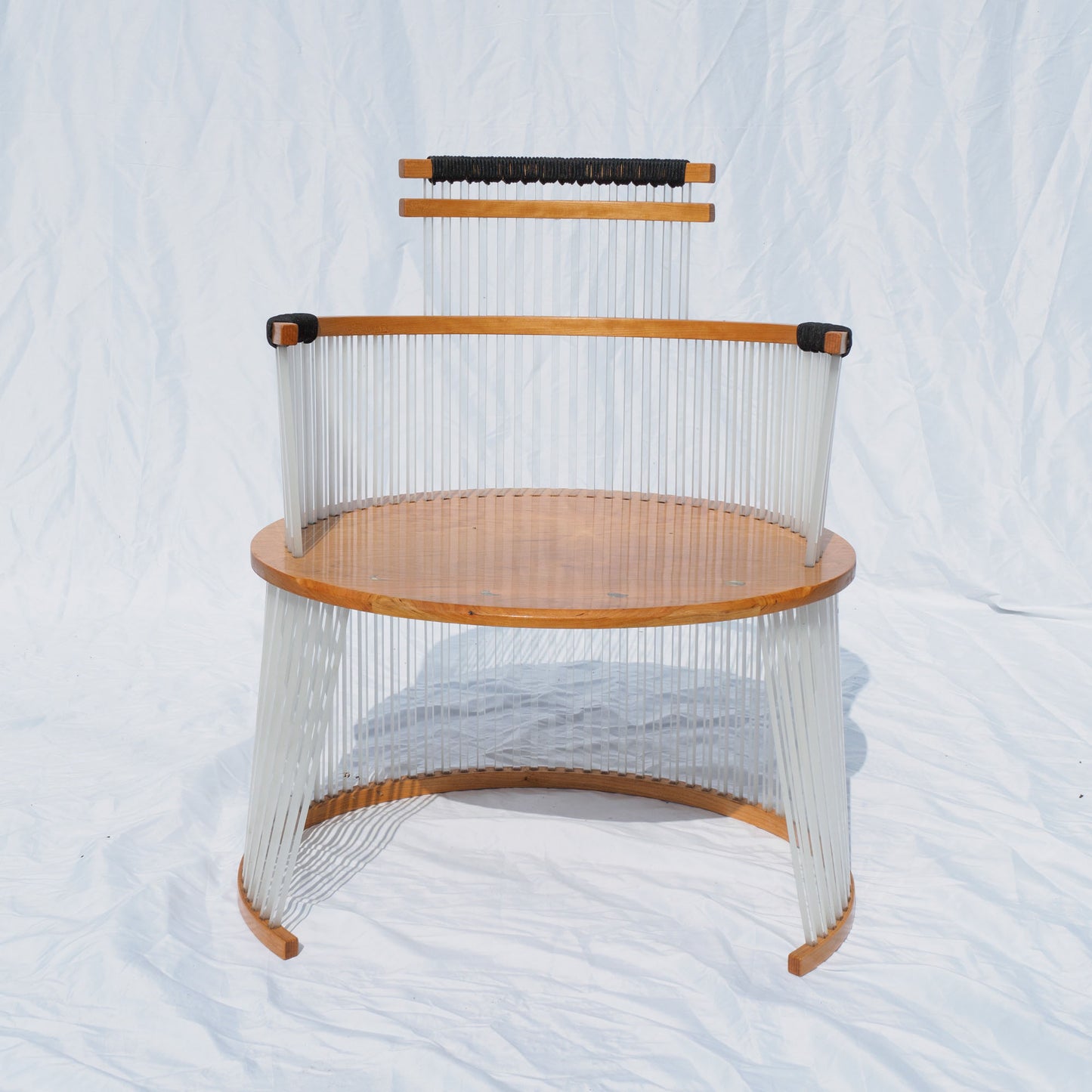 33 Cherry and Polycarbonate Chair with Abalone Inlay