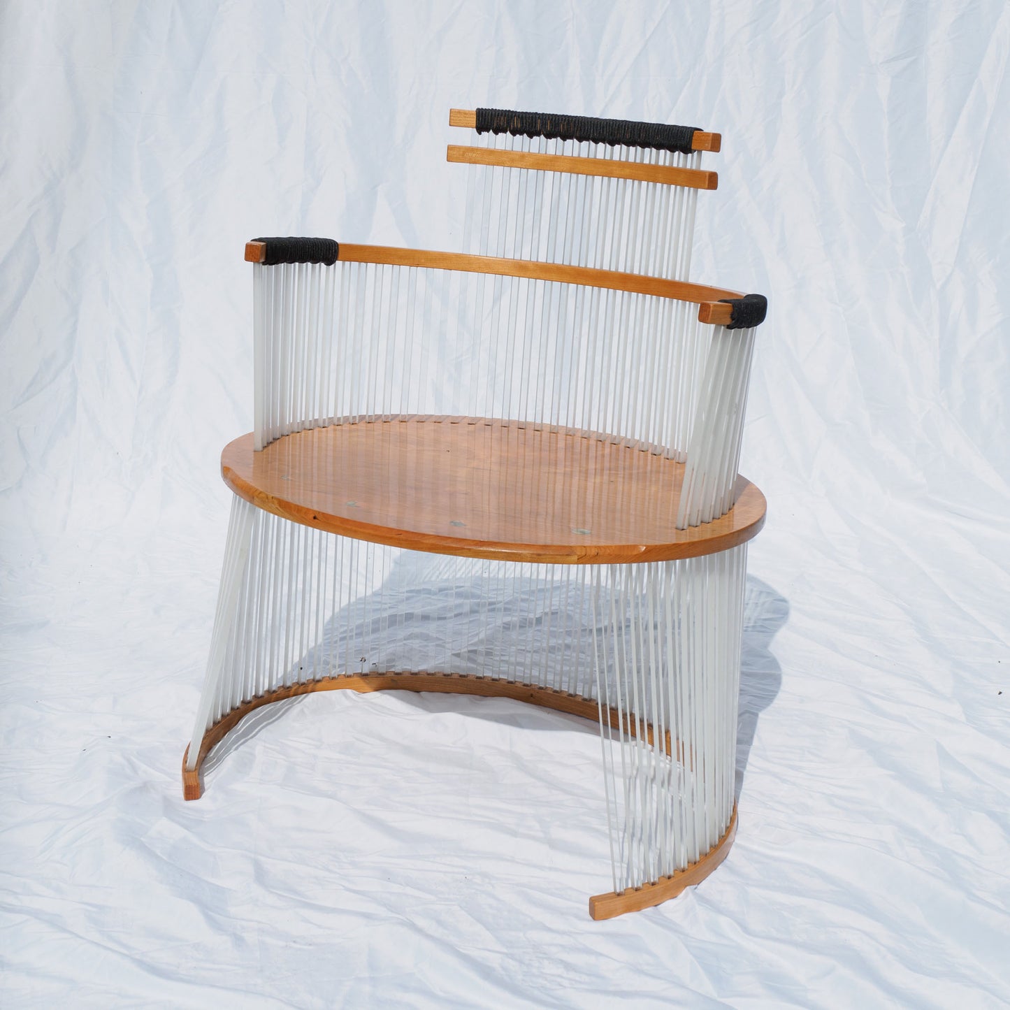 33 Cherry and Polycarbonate Chair with Abalone Inlay