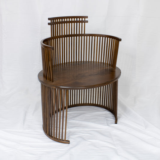 02 Straight back Walnut Chair