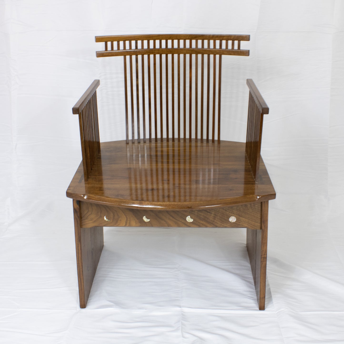 07 Four Moons Walnut Chair with Abalone Inlay