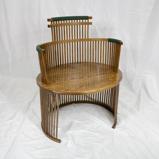 13 Dark Oak Chair with Green Trim