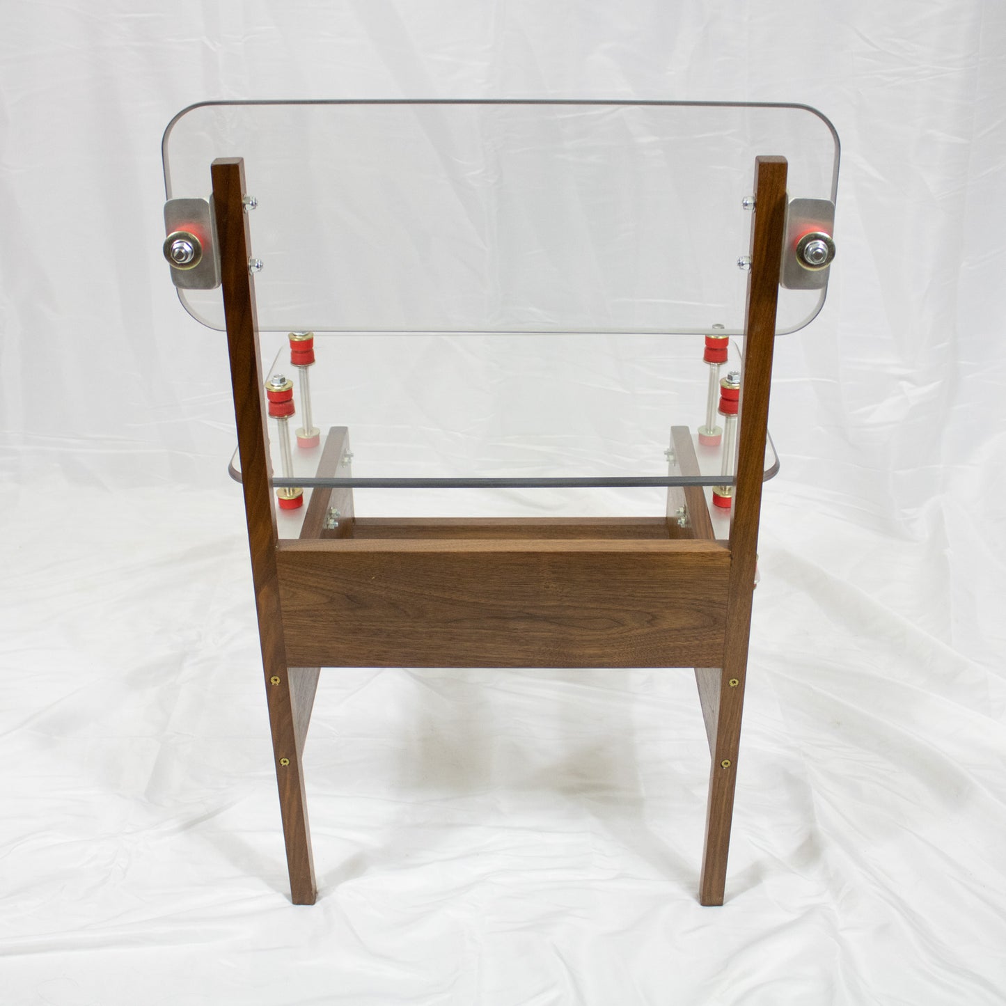 17 Polycarbonate Chair with Walnut and Red Accents