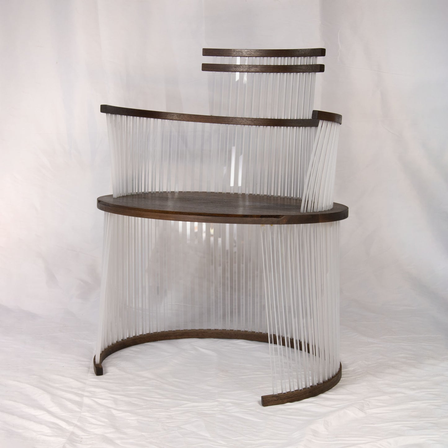 21 Walnut and Polycarbonate Chair